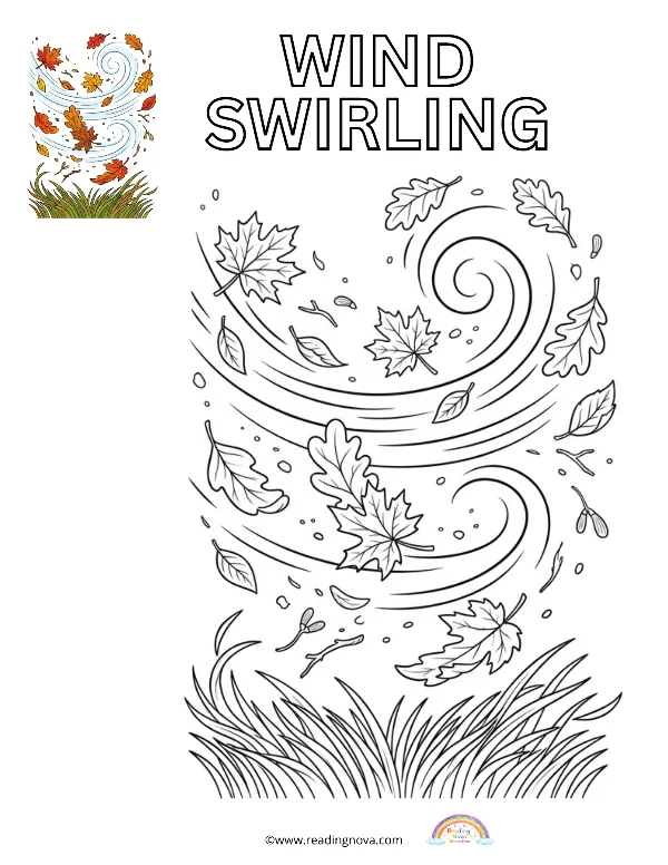 Free colouring page: Wind Swirling
