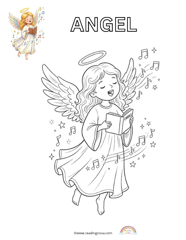 Free colouring page: Angel