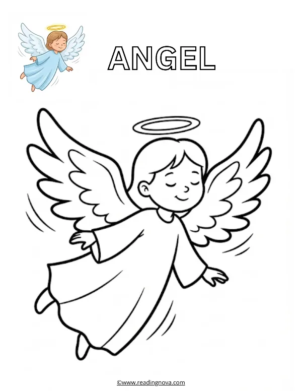 Free colouring page: Angel