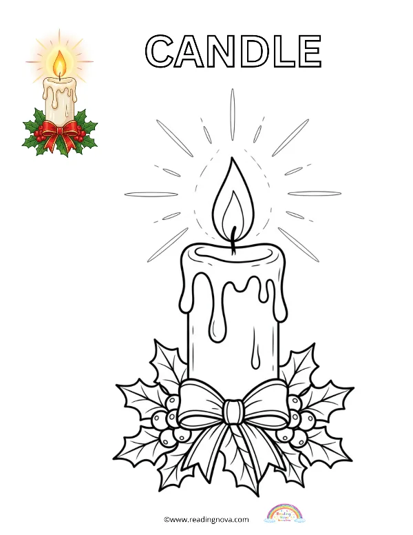 Free colouring page: Candle