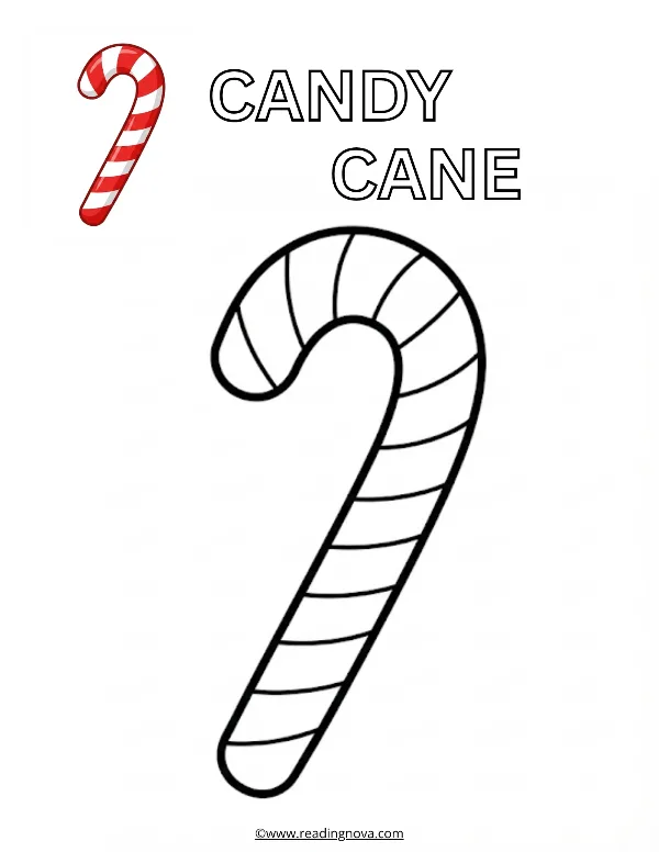 Free colouring page: Candy Cane