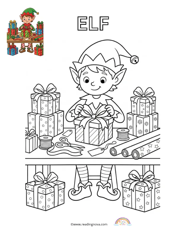 Free colouring page: ELF