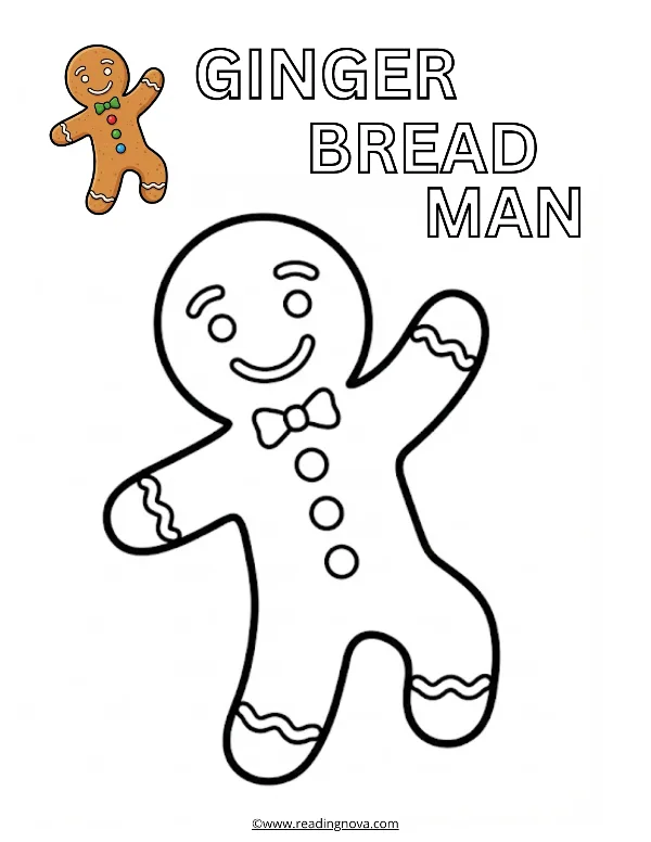 Free colouring page: Ginger Bread Man