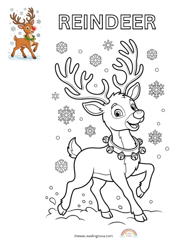 Free colouring page: Reindeer