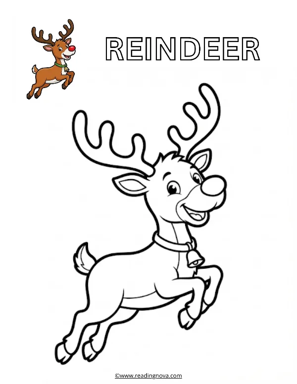 Free colouring page: Reindeer