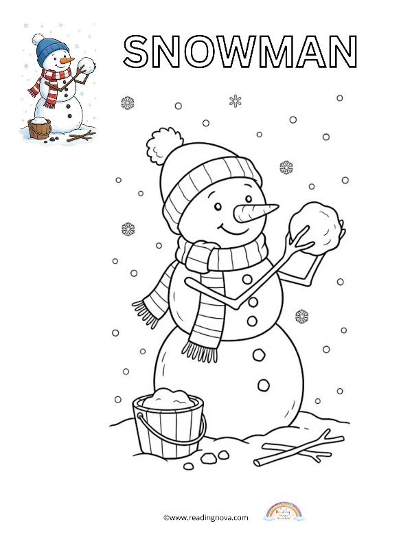 Free colouring page: Snowman