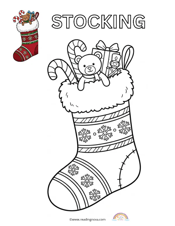 Free colouring page: Stocking