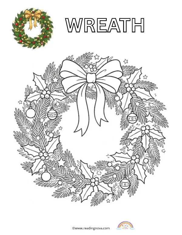 Free colouring page: Wreath