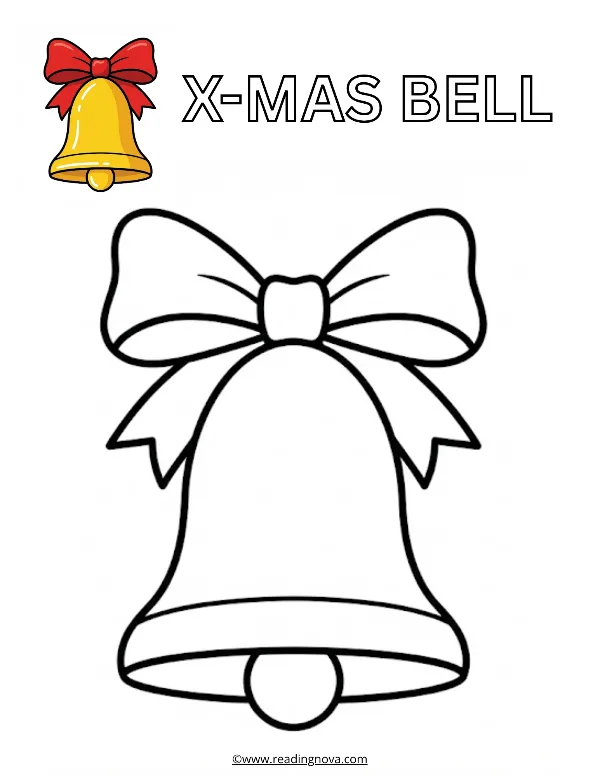 Free colouring page: X-Mas Bell