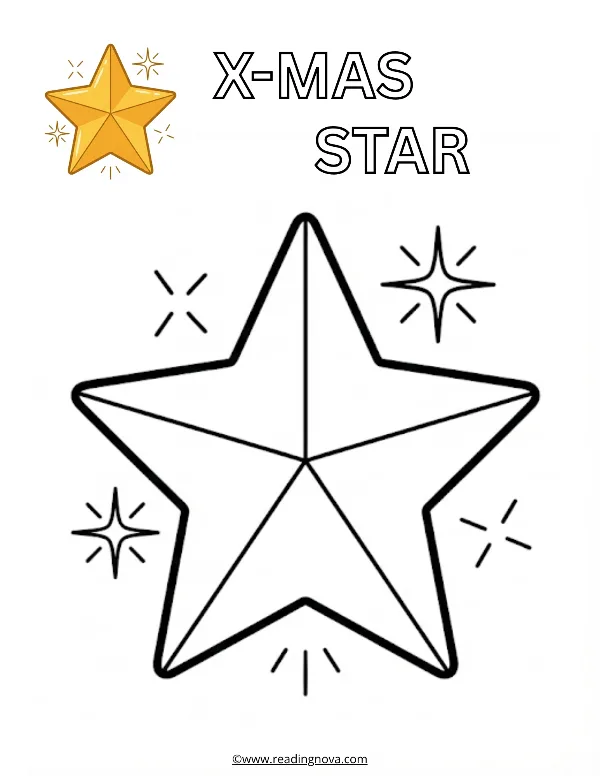 Free colouring page: X-Mas Star