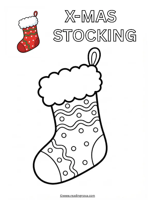 Free colouring page: X-Mas Stocking