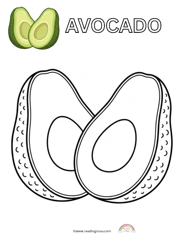 Free colouring page: Avocado