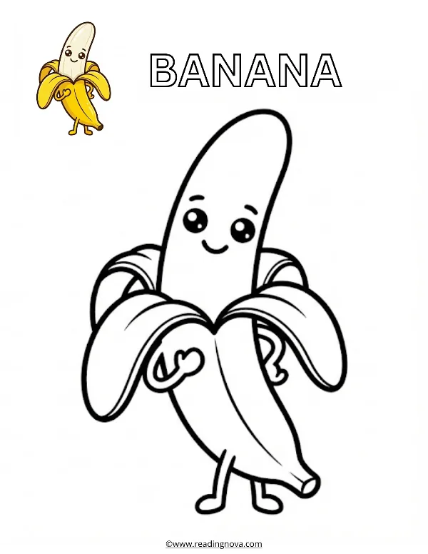 Free colouring page: Banana