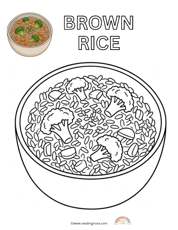 Free colouring page: Brown Rice