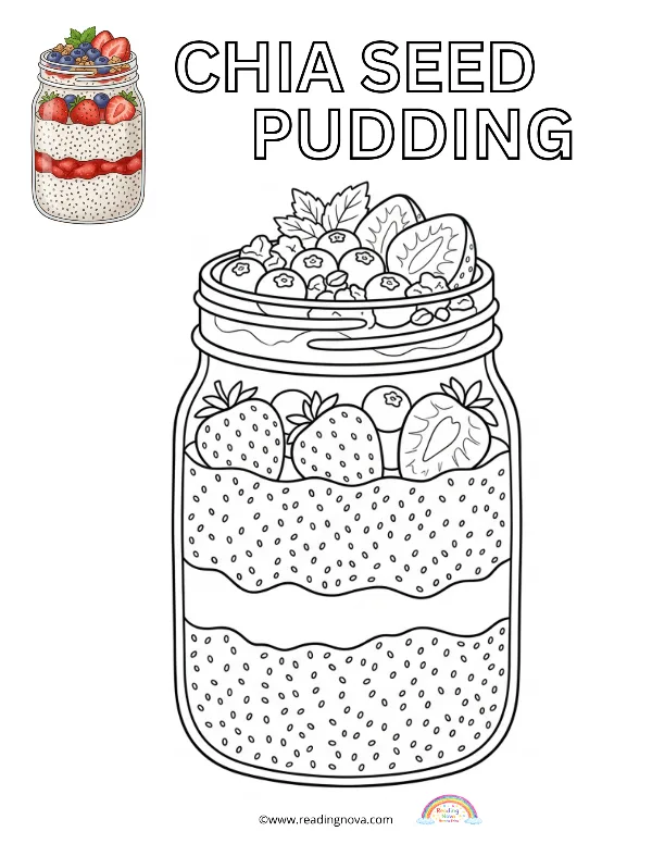 Free colouring page: Chia Seed Pudding