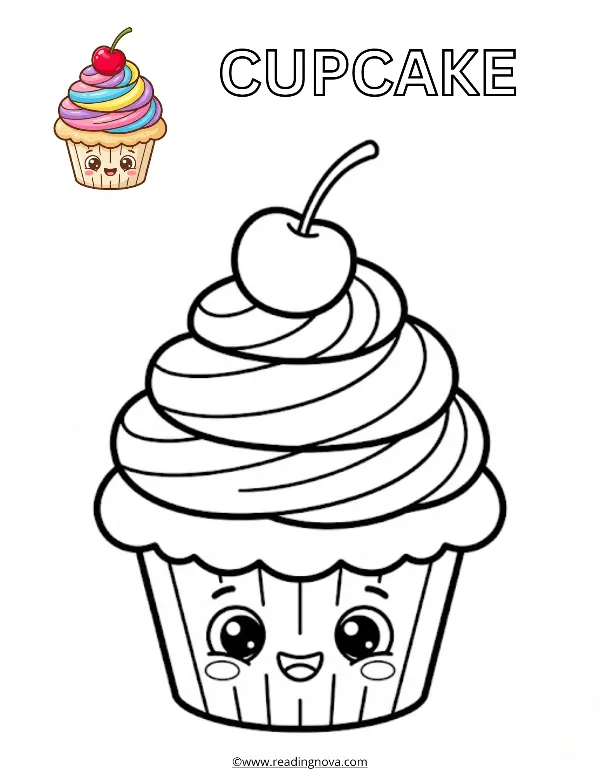 Free colouring page: Cupcake