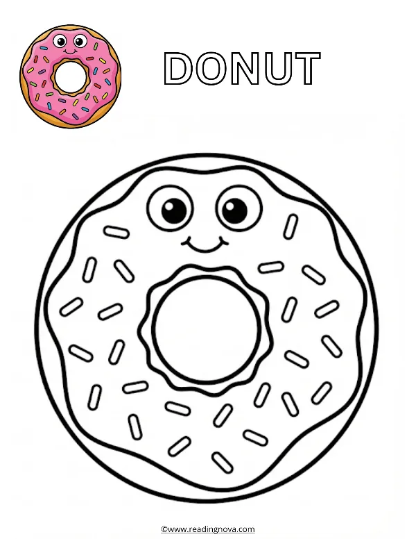 Free colouring page: Donut