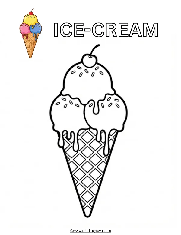 Free colouring page: Ice-Cream