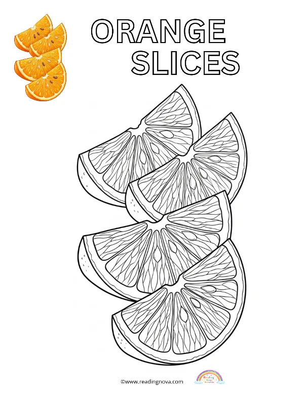 Free colouring page: Orange Slices