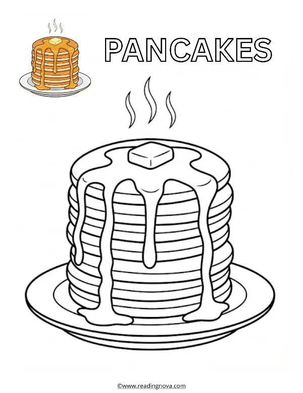 Free colouring page: Pancakes