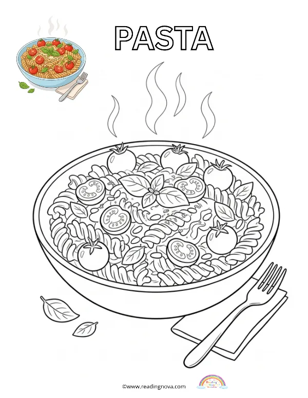 Free colouring page: Pasta