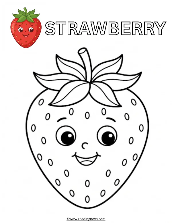 Free colouring page: Strawberry