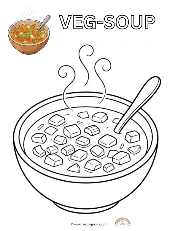 Free colouring page: Veg-Soup