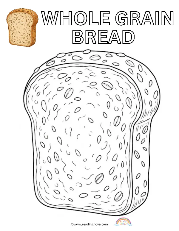 Free colouring page: Whole Grain Bread