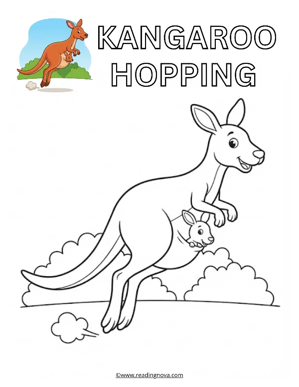 Free colouring page: Kangaroo