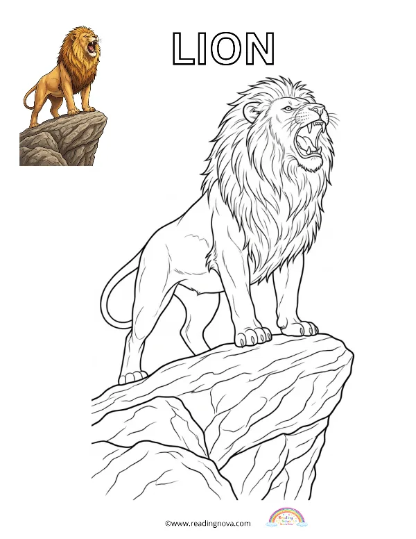 Free colouring page: Lion