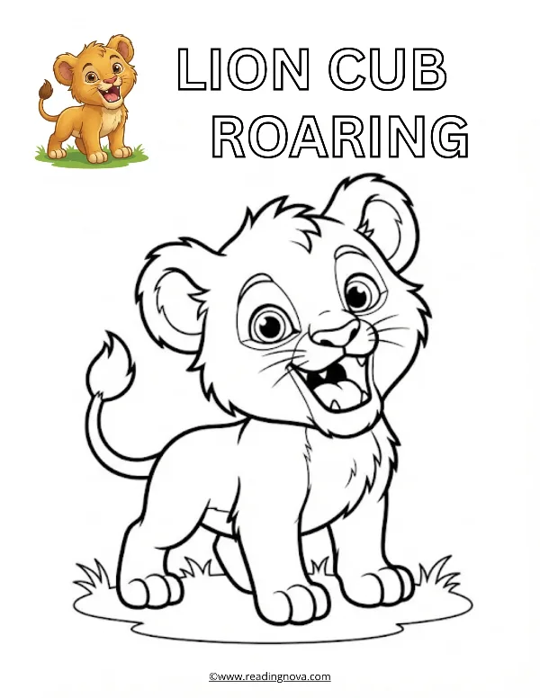Free colouring page: Lion Cub