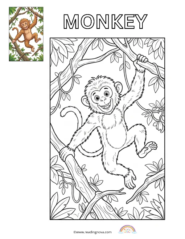 Free colouring page: Monkey