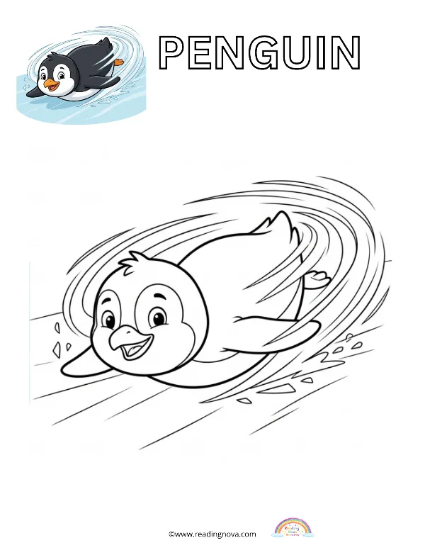 Free colouring page: Penguin