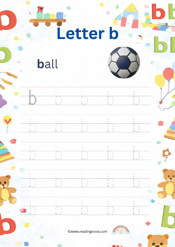 Free worksheet: Alphabet Lowercase - b