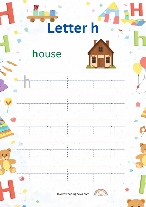 Free worksheet: Alphabet Lowercase - h