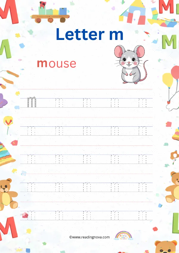 Free worksheet: Alphabet Lowercase - m