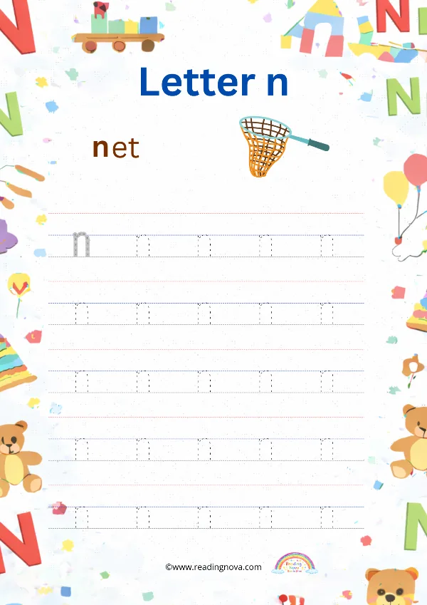 Free worksheet: Alphabet Lowercase - n
