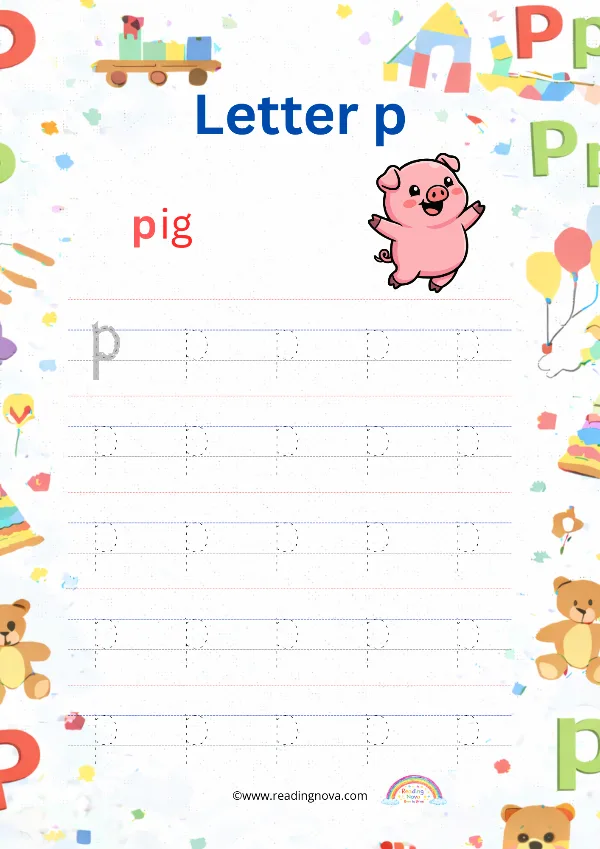 Free worksheet: Alphabet Lowercase - p