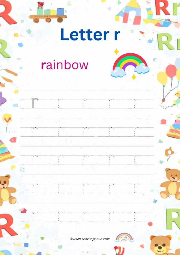 Free worksheet: Alphabet Lowercase - r