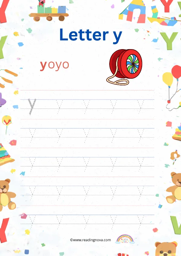 Free worksheet: Alphabet Lowercase - y