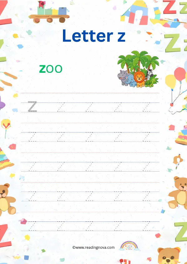 Free worksheet: Alphabet Lowercase - z