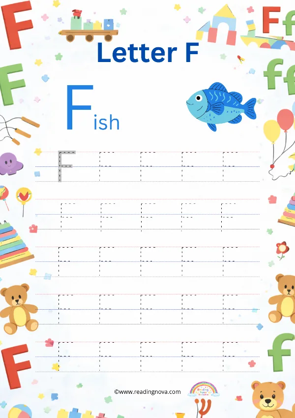 Free worksheet: Alphabet Tracing - F