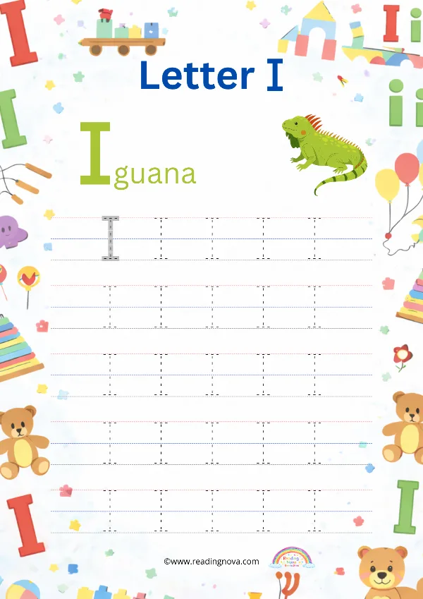 Free worksheet: Alphabet Tracing - I