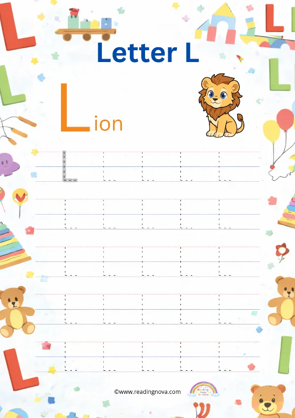 Free worksheet: Alphabet Tracing - L