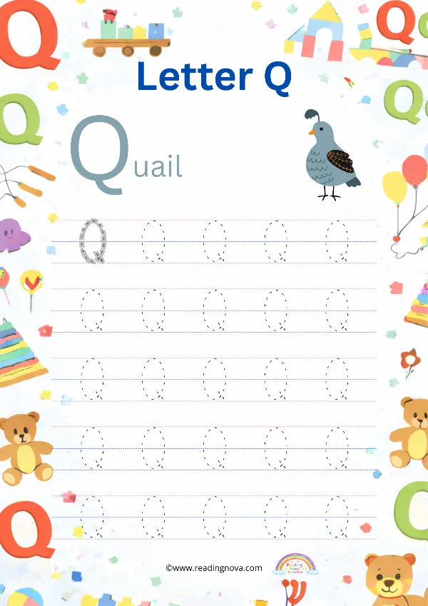 Free worksheet: Alphabet Tracing - Q