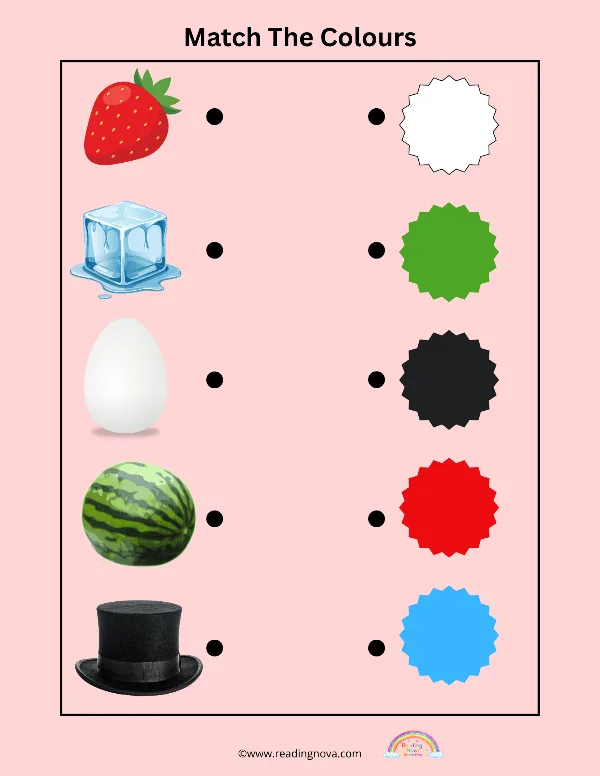 Free worksheet: Match The Colours