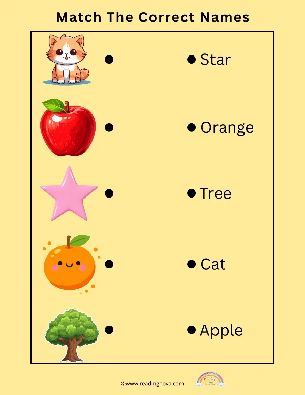 Free worksheet: Match The Correct Names