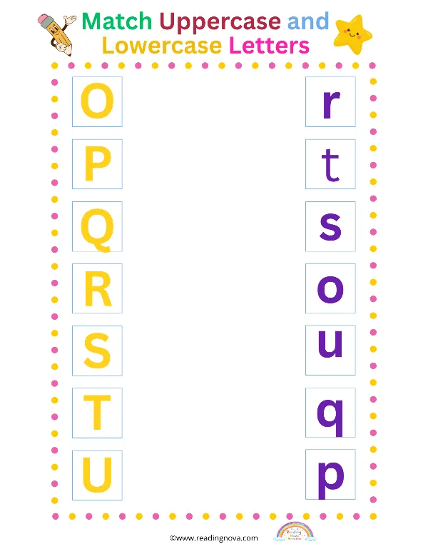 Free worksheet: Match Uppercase and Lowercase Letters 3